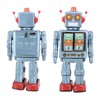 Metal Tin Robot Toy Retro Electric Rotating Figures Model Adult