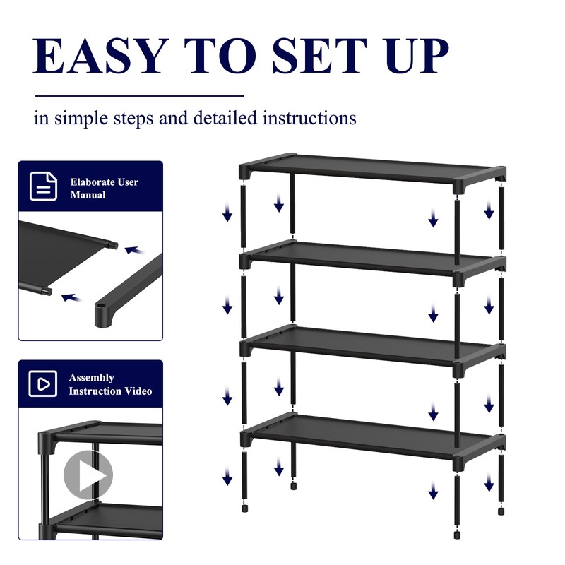 Kitsure Shoe Rack - Non-Woven Shoe Rack Shelf, Shoe Organizer
