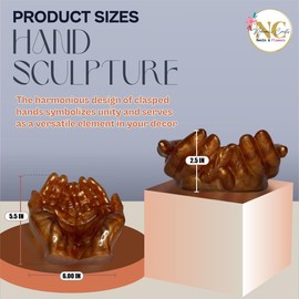 Decor Hand Sculpture – Resin Hands Boho Decor for Home, Coffee Table & Shelf – Decorative Bowl for Keys, Jewelry, Candles or Plants – Copper, Green & White Colors