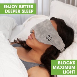 BARMY Weighted Sleep Mask for Women and Men (0.8lb/13oz) Weighted Eye Mask for Sleeping, Eye Cover Blocks Light Helps Relaxation and Night Sleep, Comfortable Blackout Sleeping Mask, Gray