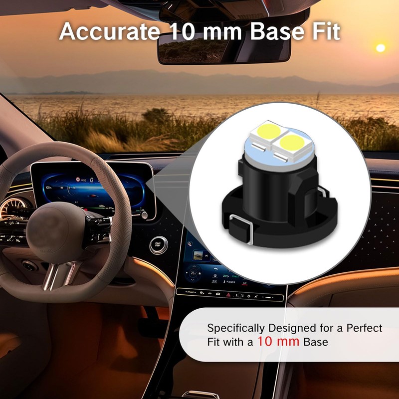 NIIIYTYB 10Pcs T4.2/T4 LED Bulb Climate Control Bulbs Wedge Instrument