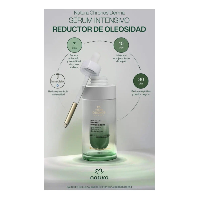 Sérum Reductor De Oleosidad Natura Chronos 30ml Grasa Noche