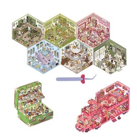 3D House Scene Stickers 8 Sets Room Sticker Book for Adults Funny Cute Miniature Scene Stickers Gifts for Family Friend