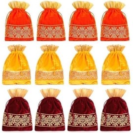IGH Traditional Women's Velvet Potli Bags,Return Gift,Wedding Gift,Aniversary Gift,Gift for moms,Potli Purse Gift Bags,Gift For Her (20)