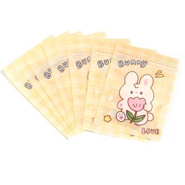 sailorsunny 50 Pieces 7.5x11cm Small Cartoon Resealable Bags Cute PP Bag For Jewelry Packaging Bags Premium Adorable Anime Gift Bag (Yellow rabbit)