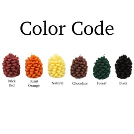 Candlestock Handmade Unscented Beeswax Pinecone Candle Pairs - Multiple Sizes & Colors (Slender, Forest Green)