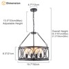 PNOUKF 4-Light Farmhouse Chandelier, Industrial Drum Pendant Light, Adjustable Height