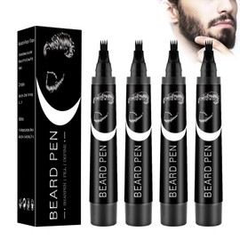 XdealCozyxc 4PCS Beard Pencil Filler for Men, Easy Waterproof Beard Pen (Black)