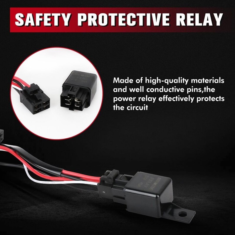 Generic Wiring Harness Kit ON-OFF Push Switch Relay LED Work