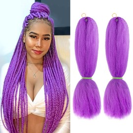 Purple 30 Inch Braiding Hair Pre Stretched 400g/Pack Professional Synthetic Yaki Crochet Braids Expression Hair 70cm Long Hair Extensions For Boho Box Braid (806#)