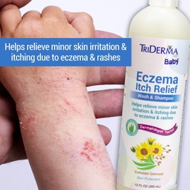 TriDerma Baby Eczema Wash & Shampoo Gentle 2-in-1 for Sensitive Skin 12 oz