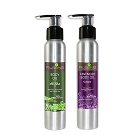 Rusens - Kit de Aceites para Masaje Antiestrés con Aceite de Melisa y masaje relajante con Aceite de Lavanda 100% naturales.