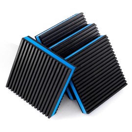 Flehomo Anti-Vibration Pads, 4" x 4" x 7/8" Rubber Pad with EVA Foam Center, Heavy Duty Isolation Pads for Condenser Units, Air Compressor, HVAC, Washer and Dryer, Pack of 4
