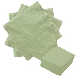 50 Pieces 3-ply Sage Green Napkins Disposable Cocktail Napkins Folded 5 x 5 Inches Disposable Paper Napkins for Dinner Wedding Birthday Party Dessert Napkins