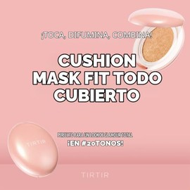 TIRTIR Mask Fit All Cover Pink Cushion Foundation | High coverage, Velvety Matte Finish, Lightweight, Flawless, Corrects Redness, Korean Cushion (#21N
