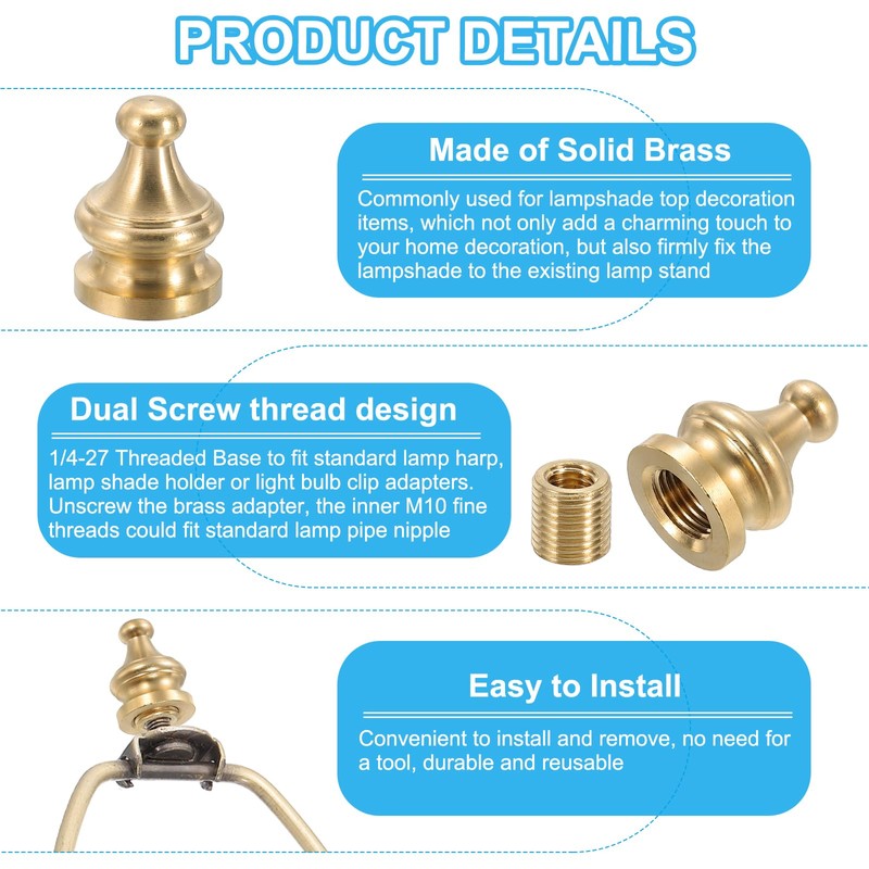 PATIKIL 17 x 23mm Lamp Finials Caps Knob, 2 Set