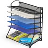 Simple Houseware 6-Tier Sliding File Organizer, Desk Letter Tray for