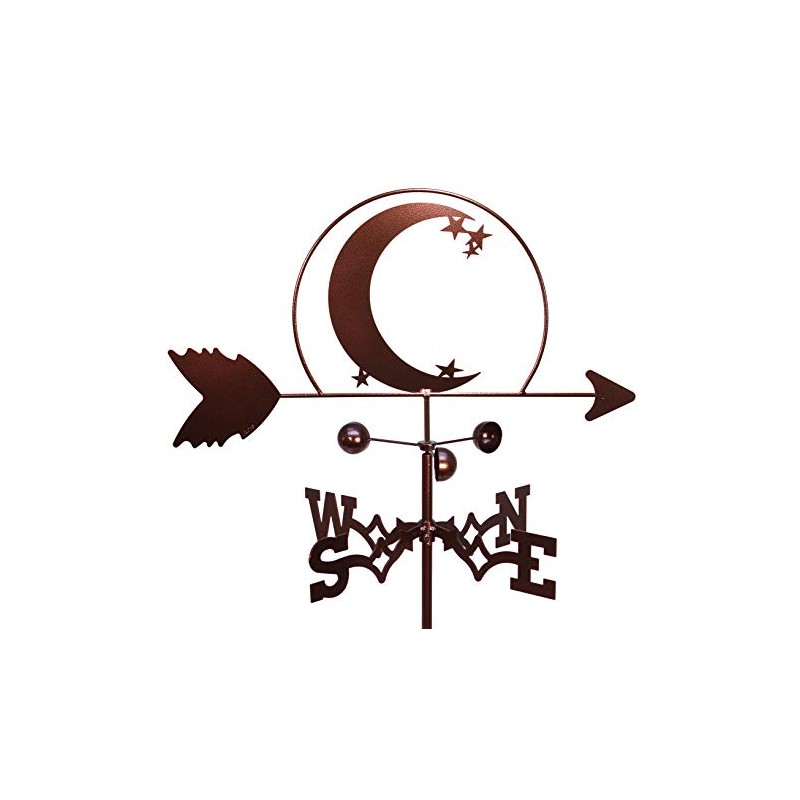 SWEN Products Crescent Moon and Star Weathervane (Adjustable Mount Included)