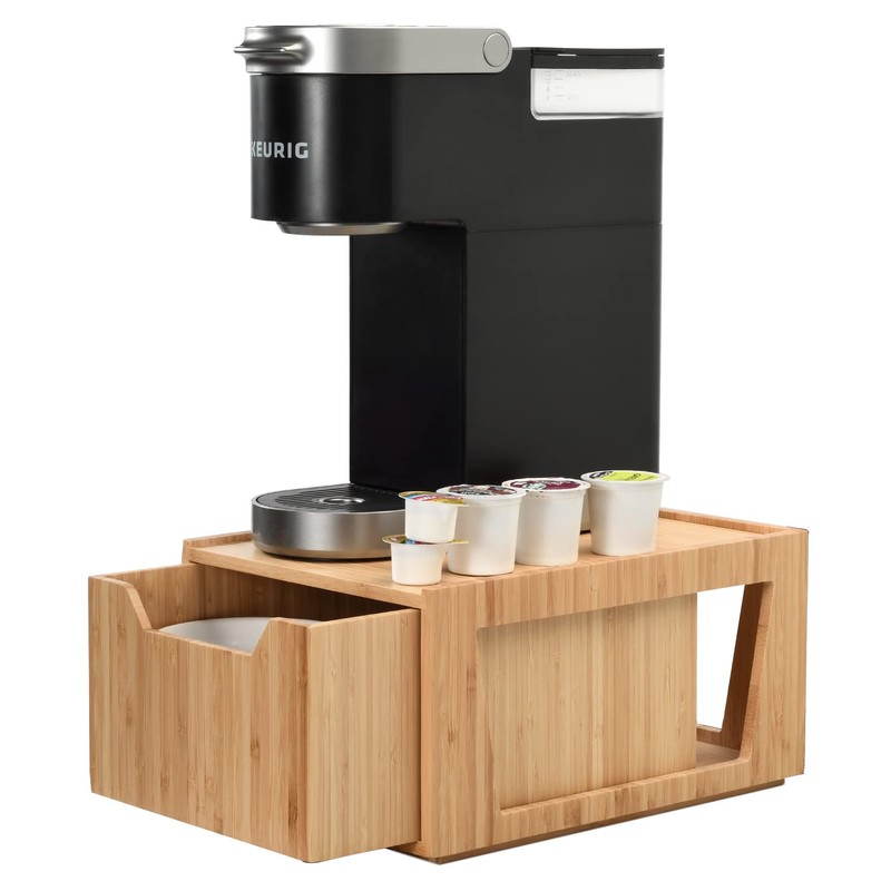 Tall Bamboo Drawer, Stackable Storage Solution for Kitchen Products, Office