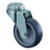 BS Rollen Swivel Castor, Rubber Wheel, Blue-Grey Plain Bearing, Back