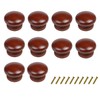 10Pack Round Wood Drawer Knobs Red Brown Finished Mushroom Shaped