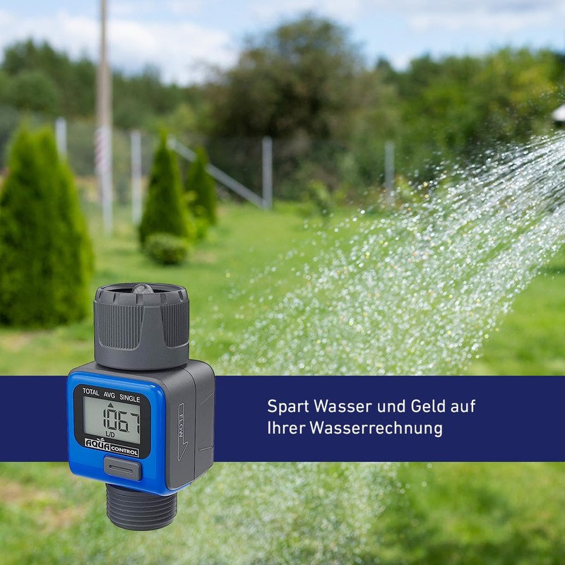 Digital Faucet or Hose Flow Meter 3/4" Thread Measures Your
