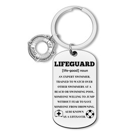 Dabihu Lifeguard Keychain Life Preserver Appreciation Gift Jewelry Thank You Gifts for Lifesaver Lifeguard Swimming Teacher Coworker Friends Retirement Christmas Birthday Gift Appreciation Keyring