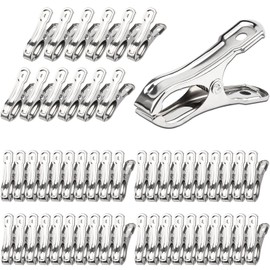 JULMELON Garden Clips, 100 PCS Stainless Steel Greenhouse Clamps Heavy Duty Greenhouse Clips Hoops with Large Open Strong Grip for Shade Cloth