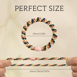 ZESION Dehnbare Damen-Haarbänder, schadensfrei, Baumwolle, weich, geflochten, Pferdeschwanz für dickes, lockiges Haar, doppelt gemischte Farben, 8 Stück