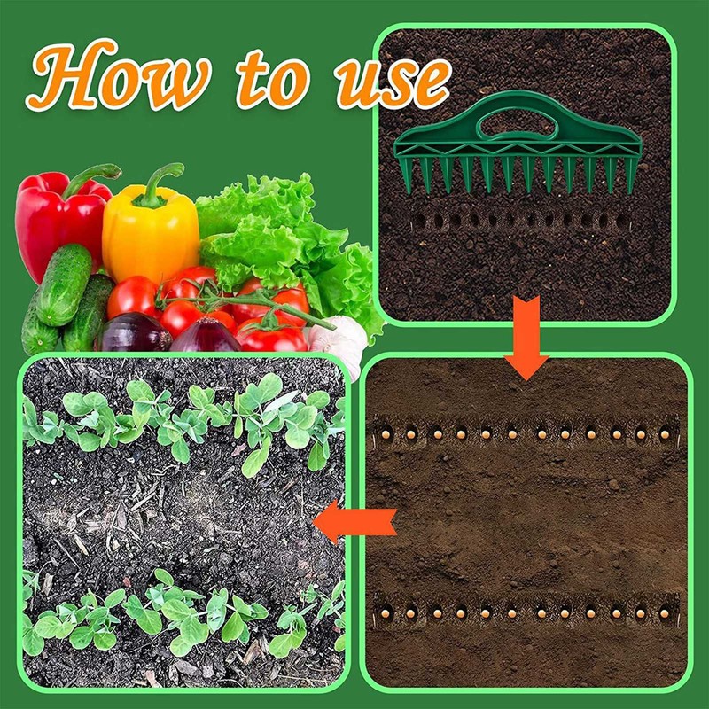 12 Holes Soil Digger Planter Increase Efficiency Garden Sowing Spacer