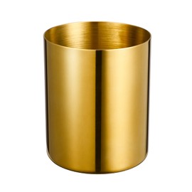 Lidwot Golden Stainless Steel Round Pen Holder - Nordic Style Office Desk Organizer/Pen Jar,Metal Pencil Cup/Stationery Organizer,Makeup Brush Holder/Makeup Brush Jar/Makeup Brush Organizer.