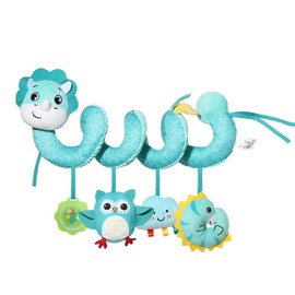 eners Pram Toy Baby Seat Cot Spiral Toy - Activity Spiral Hanging Toy Travel Activity Toy Baby Spiral Plush Toy for Toddlers from 0+ Months (Dinosaur)