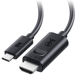 Cable Matters USB C to HDMI 2.1 Cable 6 ft, Support 4K@240Hz and 8K@60Hz, HDR - Thunderbolt 4, Thunderbolt 5, USB 4 Compatible with MacBook Pro, XPS, ThinkPad - Max Resolution on macOS is 4K 60Hz
