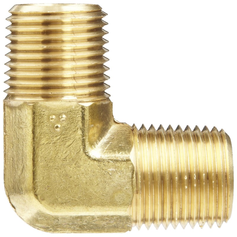 Anderson Metals 06230-08 Brass Pipe Fitting, 90 Degree Forged Elbow,