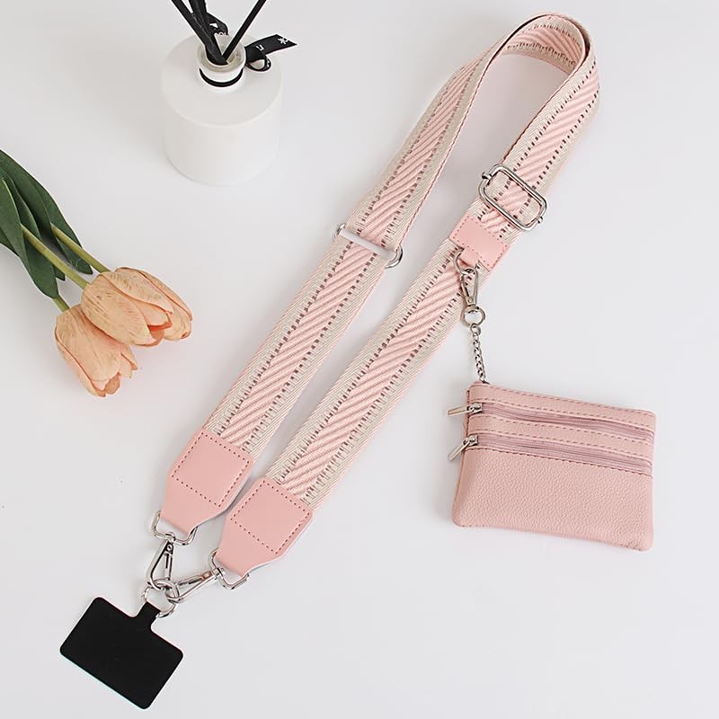 RENUIS Phone Strap with Zippered Pouch, Clip and Go, Adjustable