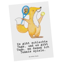 Mr. & Mrs. Panda Postcard Playing Tennis - Gift, Gift, Postcards, Postcard, Tennis Tournament, Sports, Athletes, Thank You