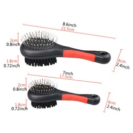 Pet Hair Double Sided Pet Brush For Dogs Cats Puppy Animals Pet Brush Dog Brush, Cat Brush, Dog Brushes for Grooming 2IN1 Pet Grooming Tool Brush (Orange)