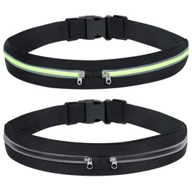 AiQInu Bum Bag Men and Women, Green & Black, running belt