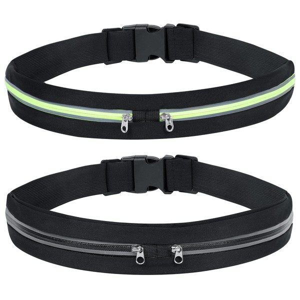 AiQInu Bum Bag Men and Women, Green & Black, running