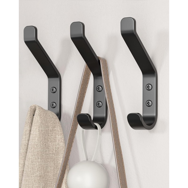 Kureny Pack of 12 Coat Hooks, Coat Hooks for Screwing,