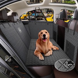 ONTYZZ Back Seat Extender for Dog, Pet Car Seat Cover, Hard Bottom Seat Extender, Waterproof Non-Slip Dog Hammock for Car, SUV, Black