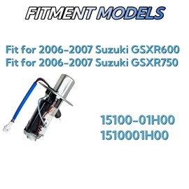 ZumuraAuto Fuel Pump Assembly, Suitable for Suzuki 2006-2007 GSXR600 GSXR750 Replace# 15100-01H00, 1510001H00