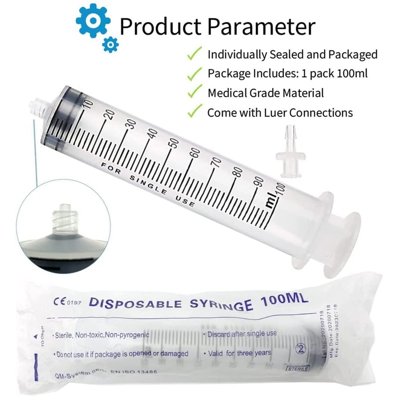 10PCS Syringes 20ml 60ml 100ml to Slip Tip Luer Lock