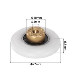 uxcell Shower Door Roller Wheel 27mm Diameter Replacement Part for Bathroom Glass Door, Sliding Shower Door Roller, (1 Set 4pcs)