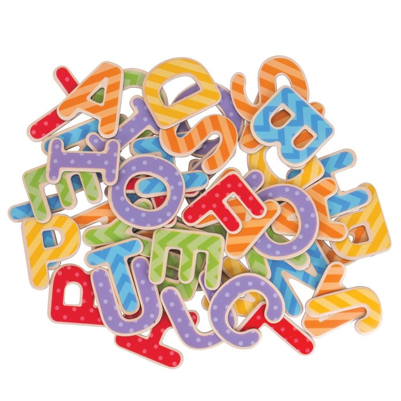 Bigjigs Toys Educational Wooden Magnetic Letters - Uppercase