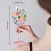NymphFable Bunte Weingläser Wildblumen Personalisiertes Handgemalt Weinglas Geburtstagsgeschenk für Frauen