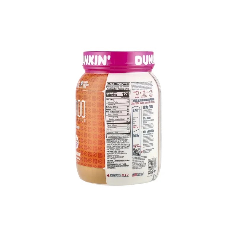 Dymatize Iso 100 20 Servicios 620 Gr Dunkin Capuccino