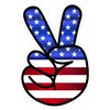 Peace Sign/American Flag/USA Custom Vinyl Decal Sticker (5" x 3" (2 Pack))