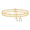 Ursteel Ankle Bracelets for Women, D Initial Anklet 14K Gold