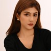 18K Gold Plated Heart Stud Earrings for Women, Chunky Heart
